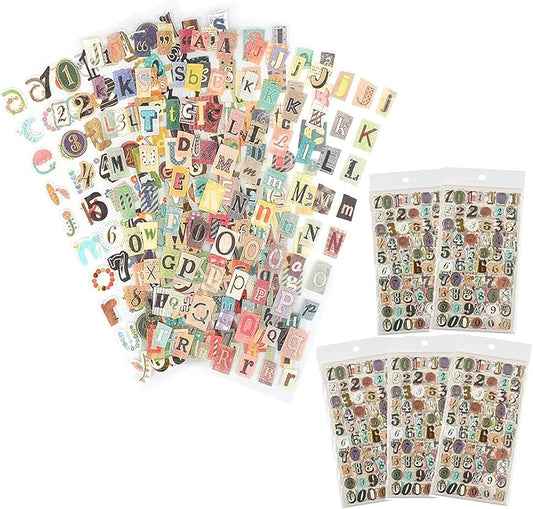1735PCS Vintage Stickers, 30 Sheet Scrapbook Stickers Graffiti, Cute Vintage Letters Numbers Self Adhesive Decals Scrapbooking Supplies for Diary DIY Art Album Paper Crafts (1735PCS)