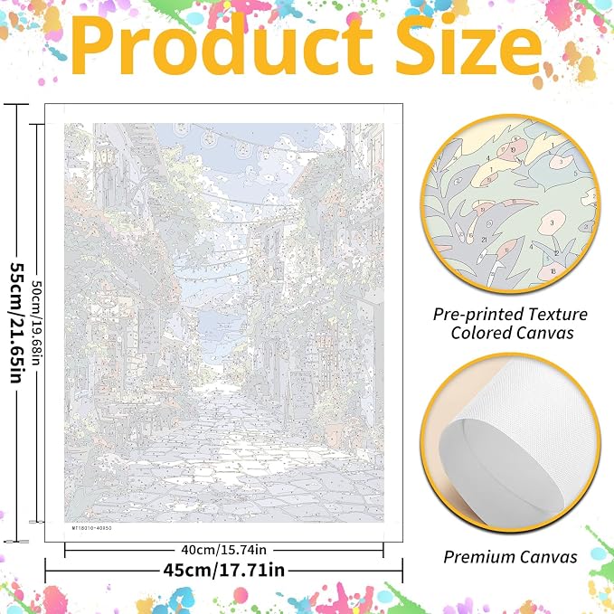 Landscape Paint by Numbers Kit for Adults, 16x20 inch | DIY Painting Kits Crafts for Adults, Relieve Stress, Gift, Home Wall Decor