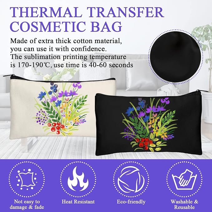 Legigo Blank Canvas Bags Zipper Pouch Makeup Bags Pencil Pouch Bulk | Multi-Purpose, Sturdy Canvas Pouch with Zipper, Cosmetic Travel Toiletry Bag for DIY Crafts, Gifts & Storage, 8.3 x 5 Inch