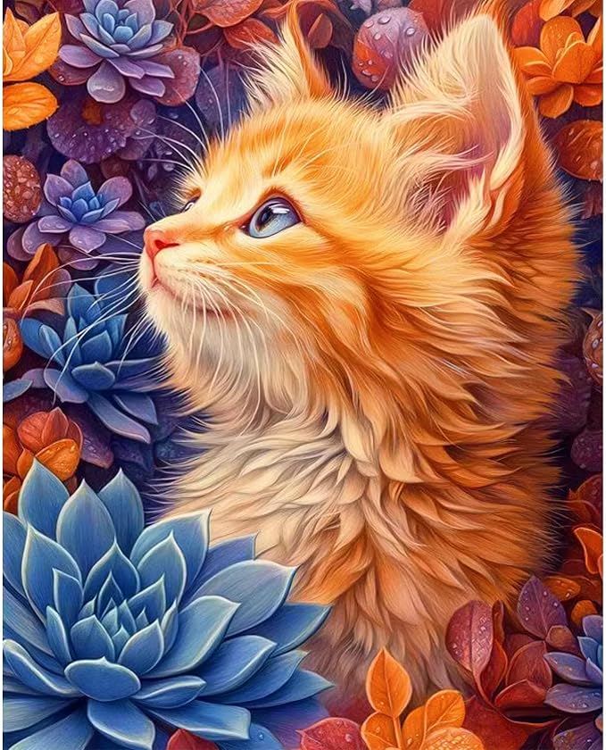 Arttoplus Cat Paint by Numbers Kit for Adults Beginner 16x20 inch | Animal Adult Paint by Number Kits on Canvas, DIY Acrylic Oil Painting by Numbers for Gift Home Wall Decor (Without Frame)