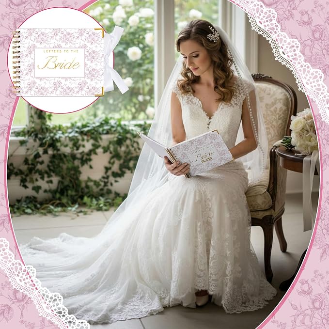 Humyoun Letters to Bride Scrapbook,8.5 X 7 Inch,Floral,Pink