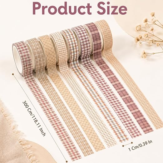 cobee 8 Rolls Vintage Washi Tape Set, Retro Decorative Masking Tape