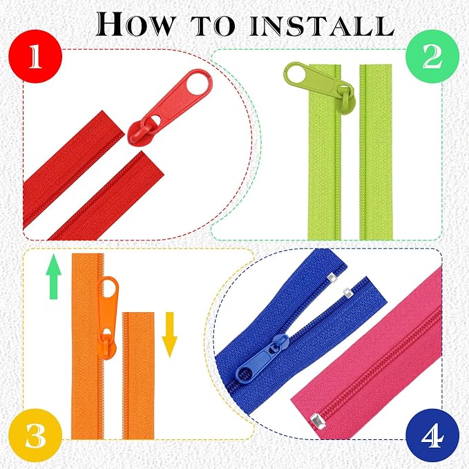 DOITEM 28.6 Yards 26 Pieces Sewing Zippers #3 Nylon Coil Zippers Assorted Zipper for Sewing with 104 Zipper Sliders for DIY Tailor Sewing Crafts Supplies, 26 Color