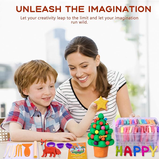 IGaiety Polymer Clay Kit for Kids, 110 Colors Oven Bake Clay | 245 Pcs Complete Modeling Clay Kit Soft & Easy to Shape for Jewelry Making, DIY Crafts, Creative Hobbies and Handmade Gifts
