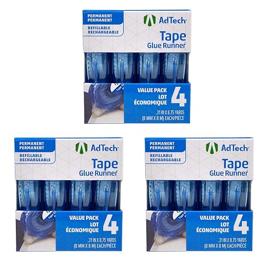 AdTech Permanent Glue Runner, 35 Yards (3-Pack) | Strong, Double-Sided Adhesive for Crafting, Scrapbooking & Office Use | Acid-Free, Reliable Bond