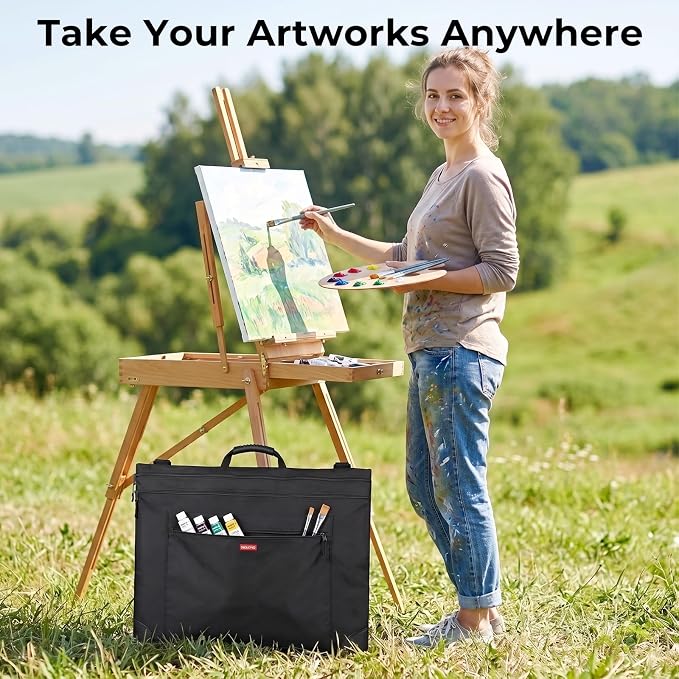 Nicpro Light Weight Art Portfolio Bag, 24" x 36" Art Canvas Portfolio Case