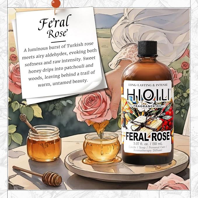 HIQILI Feral Rose Fragrance Oil for Candle Making, Inspired by Gr-Lain ROS.B-Bare, DIY Scented Body Oils, Home Luxury Scents for Essential Oil Diffuser - 5.07 Fl Oz (Pack of 1)