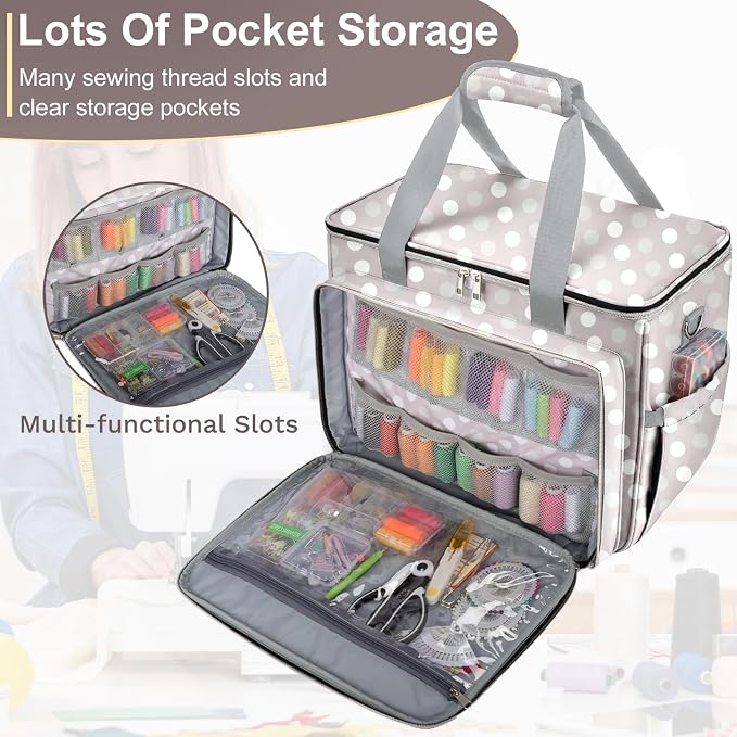 Anitor Sewing Machine Carrying Case with Removable Bottom Padding