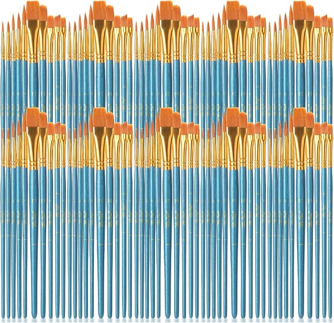 Mr. Pen- Acrylic Paint Brushes Set, 100 Pack, Round & Pointed Tip