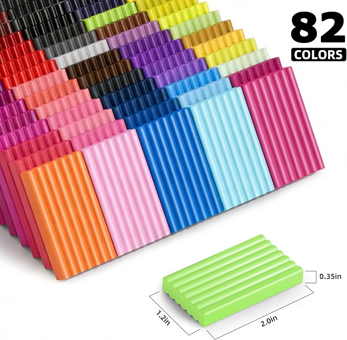 Artpar 82 Colors Polymer Clay Kit, Oven Bake Clay for Kids,19 Carving Tools | Diy Colorful Modeling Clay Art Craft Set With Accessories Pack, Easy To Shape, And Non-Sticky,Gifts For Kids Adults Artlists