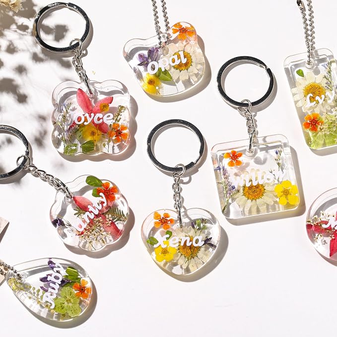 LET'S RESIN Keychain Resin Molds Silicone, 16 Cavity Pendant Casting Mold | Silicone Molds with Hanging Holes, UV & Epoxy Resin Jewelry Mold for DIY Keychains, Charms, Pendants, Beginner Friendly