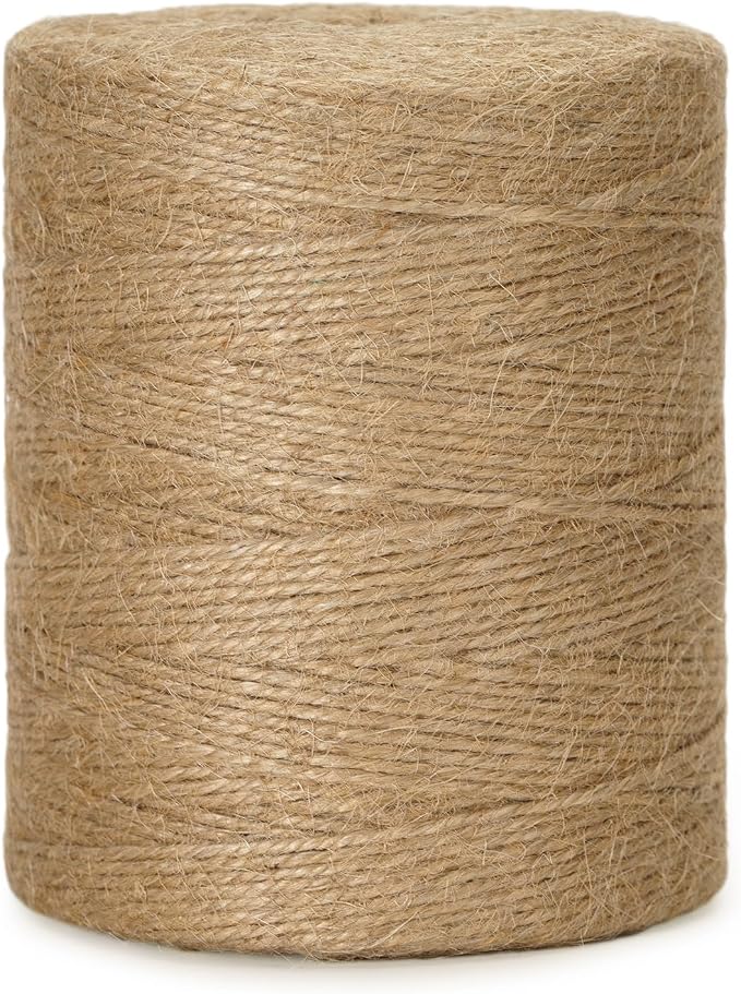 KINGLAKE Natural Jute Twine String - 984 Feet 2mm Twine String for Crafts