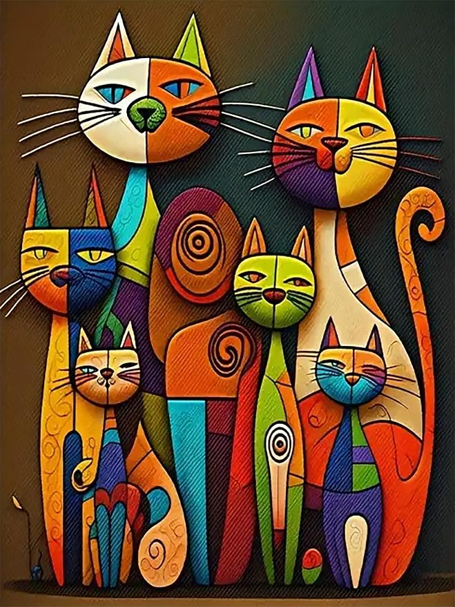 mrpwnle Diamond Art Kits for Adults, Cat Diamond Painting Kits 12x16inch
