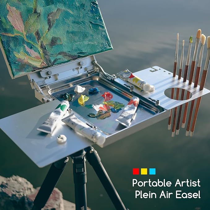 MEEDEN Plein Air Easel for Painting: Aluminum Alloy Sketchbox Easel