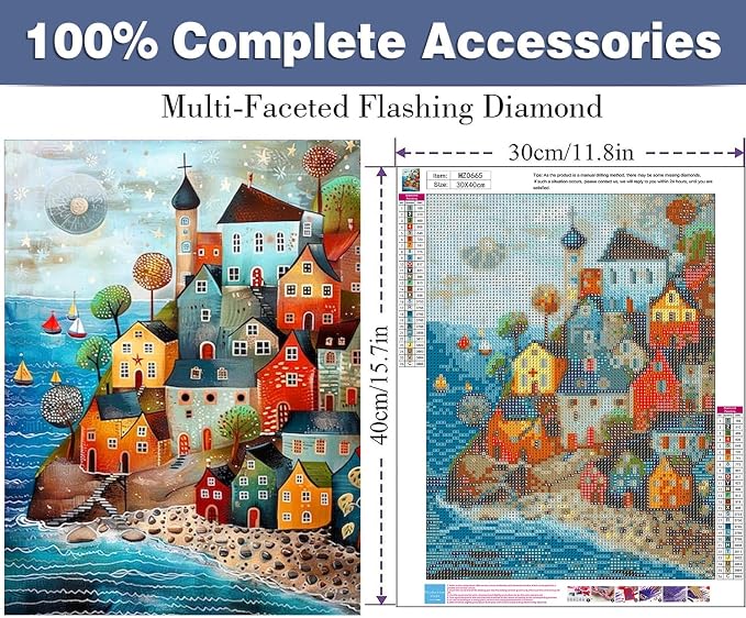 ijbnhd Diamond Art Kits for Adults House Diamond Painting Kits 12x16inch
