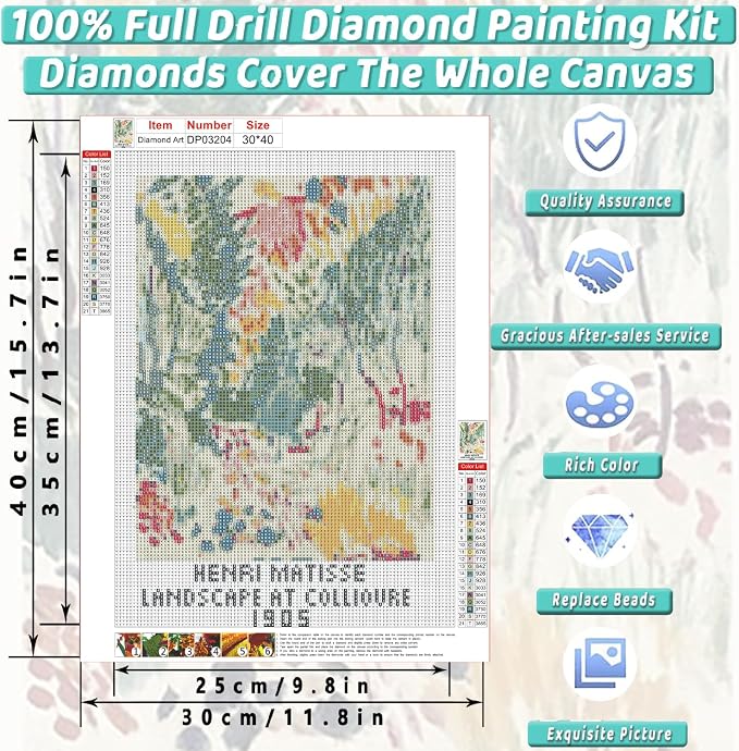 Matisse Square Diamond Art Kits for Adults Diamond Painting Kit Beginner