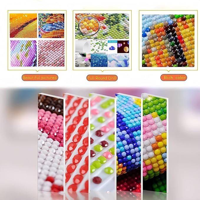 XSJDBYYQ Floral Rooster Diamond Art Kits for Adults, 5D Diamond Painting
