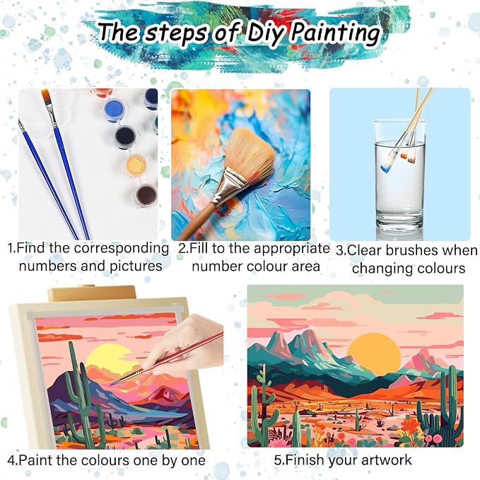 2 Pack National Park Paint by Numbers Kit for Adults Beginner,Landscape Paints by Numbers Kits for Adults On Canvas Wander Painting National Parks Paint by Number On Mountain 12x16 Inch(Without Frame)