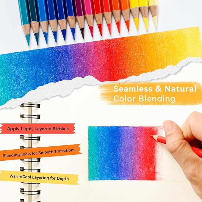 Ohuhu Colored Pencils 72-color Oil-based for Adult Coloring Portrait Halawa