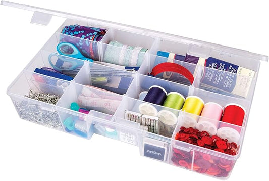 ArtBin 6980AG XL Solutions Box with Dividers, Art & Craft Organizer, [1] Plastic Storage Case, Clear