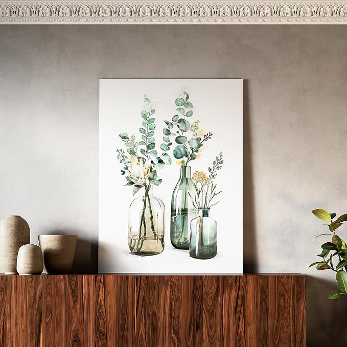 Ginkko Framed Paint by Numbers Kit for Adults, 8x12 inch, Flowers | Beginners & Kids Ages 8-12, Flower DIY Acrylic Canvas Painting with Paints & Brushes, Original Art Decor Gift for Home Wall