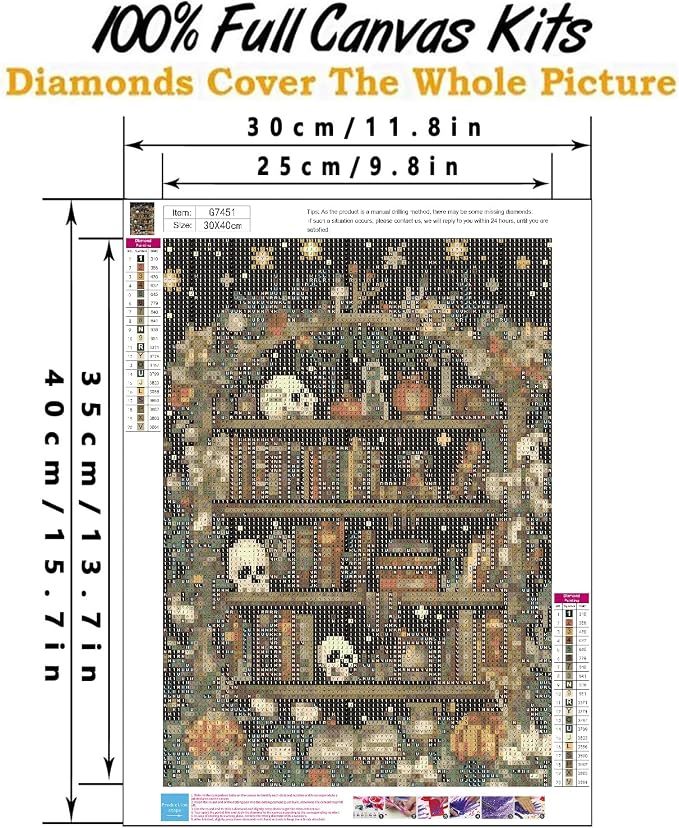 askkqtx Skull Diamond Art Kits for Adults Beginners 12X16 Inch