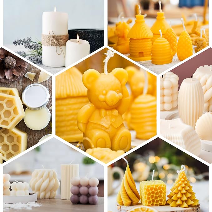FROKO Yellow Natural Beeswax Pellets 5LB, Organic Beeswax, Beeswax for Candle Making, Body, Skin Care DIY, Lip Balm, Soap and Lotion Making Supplies