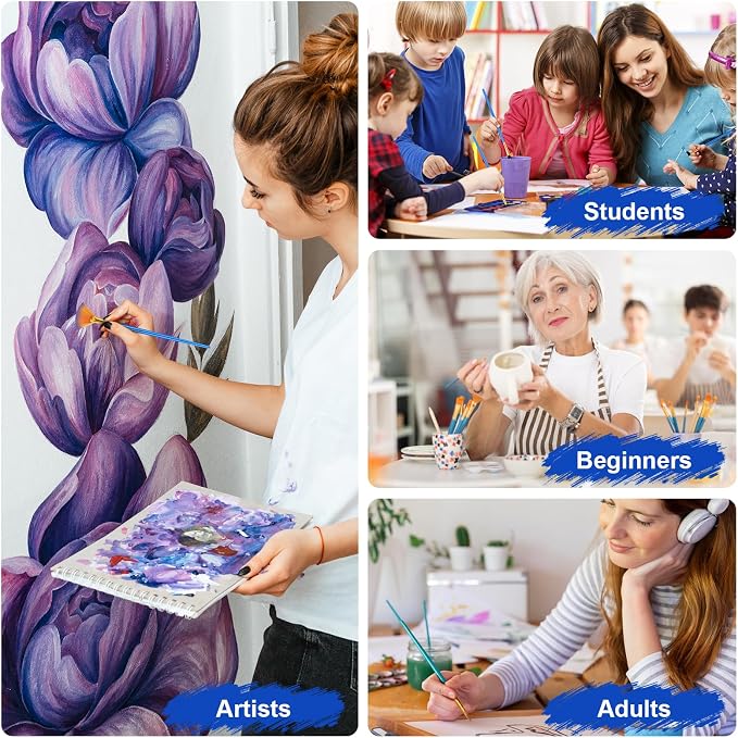 ESRICH 240PCS Paint Brushes, Paint Brush for Acrylic Painting | Artist Paintbrushes for Oil Watercolor, Body Face Rock Canvas, Small Paint Brushes for Kids