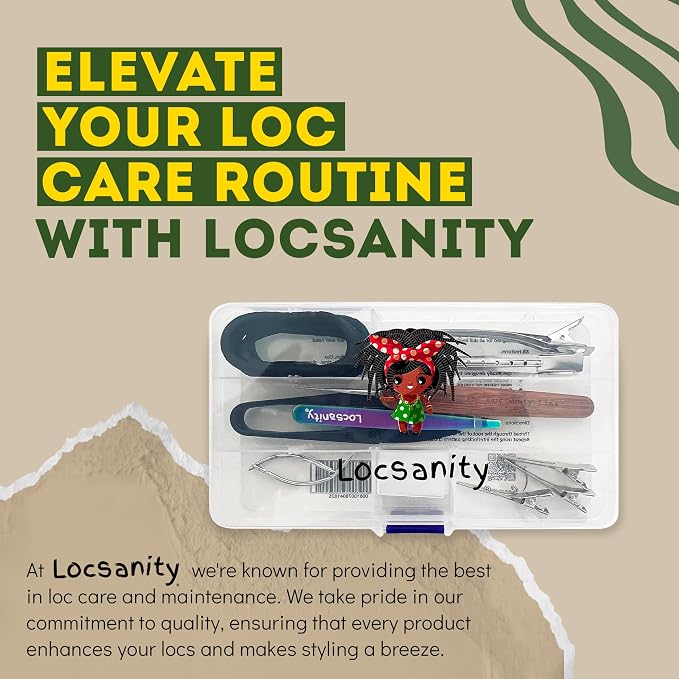 Locsanity Dreadlock Retightening and Interlocking Tool Kit for Sisterlocks - Dual-Ended Metal Crochet Needle for Microlocks, Small & Medium Locs Maintenance