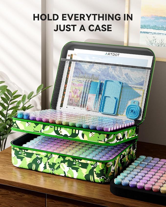 ARTDOT 420 Slots Storage Container for Diamond Painting Kits for Adults,Portable Diamond Painting Storage Box with Accessories and Tools