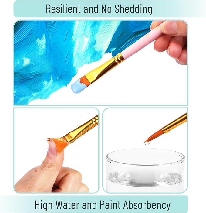 Mr. Pen- Acrylic Paint Brushes Set, 10 Pack, Round & Pointed Tip