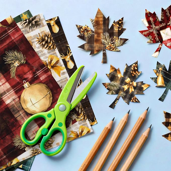 Christmas Scrapbook Paper Pad,6"×6” Single-Sided Decopodge Craft Cardstock Paper, Scrapbooking DIY Decorative Background Cardmaking Supplies 24 Sheets 12 Designs
