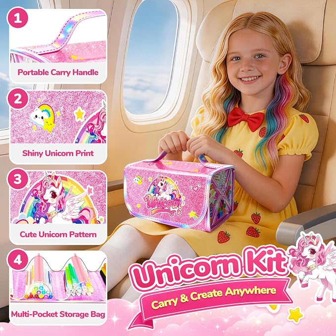 DreamyCandy 70 Pcs Washable Markers Set for Kids 4-8, Unicorn Art Set Gifts