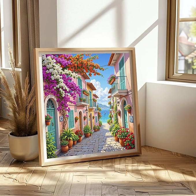 Seaside Scenery Diamond Art Kits for Adults,Landscape Diamond Painting Kit for Beginners, Round 5D DIY Dimond art,Full Drill Painting Kit Art and Crafts for Adults Home Wall Decor【13.8x13.8inch】