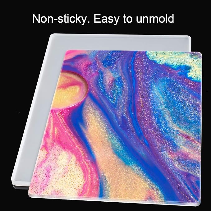 NiArt A4 Clipboard Epoxy Resin Mold & 5 Stainless Steel Low-Profile Clips | A4 Size DIY Casting Silicone Epoxy Resin Mold, Metal Clips with Retractable Hanging Hole for Write Pad Draw Board Making