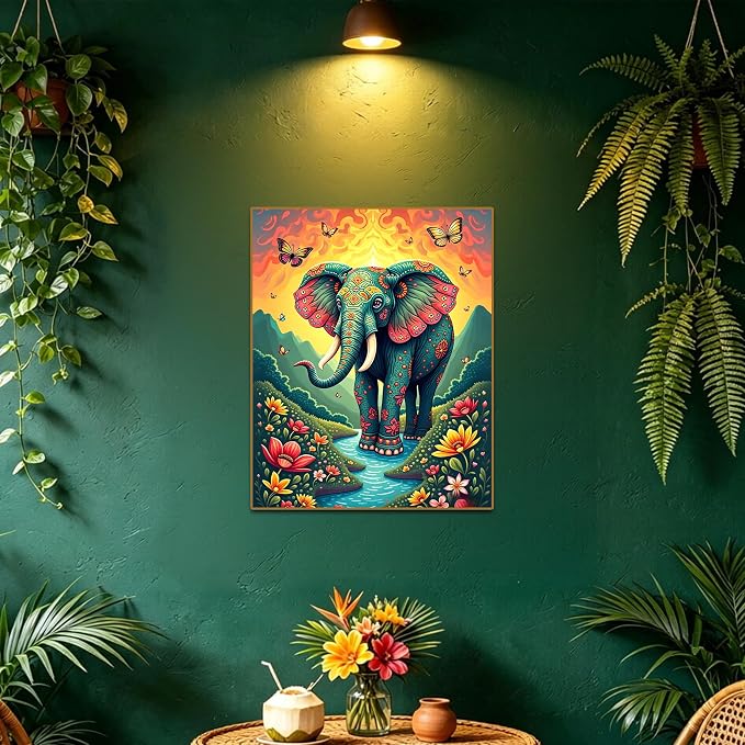 Leatrice 5D Elephant Diamond Painting Kits for Adults 11.8x15.7 Inches
