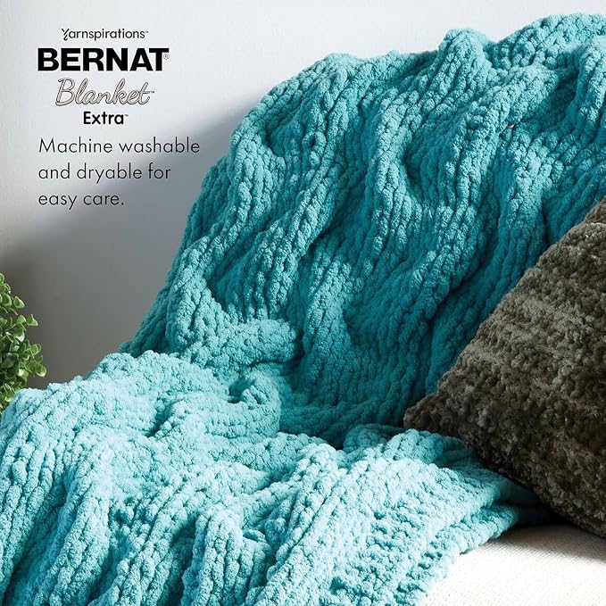 Bernat Blanket Extra, Chunky Yarn for Crocheting, Bright Lime, 2-Pack