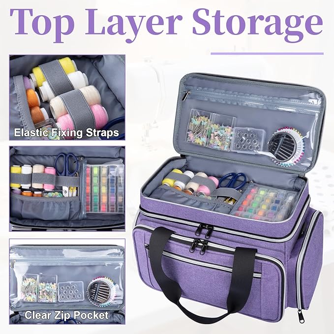 Anitor Sewing Supplies Organizer, Double Layer Sewing Storage Organizer