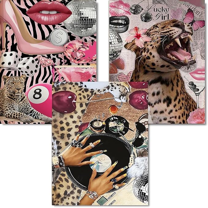 3 Pack Cheetah Diamond Art Kits for Adults Diamond Painting Kit for Adult