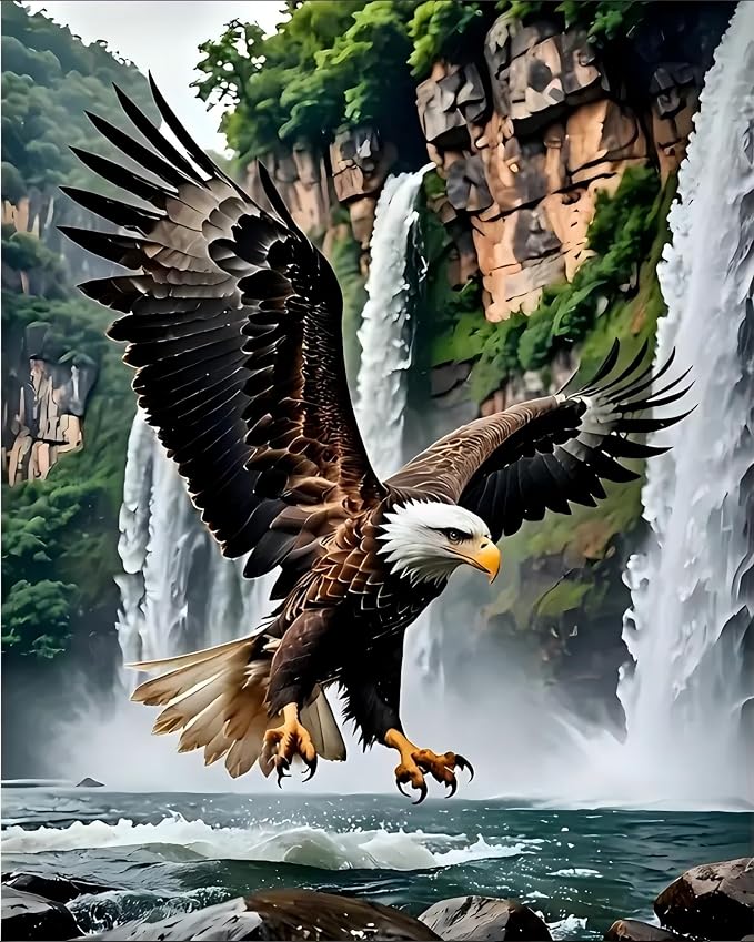 askkqtx Eagle Paint by Numbers Kit for Adults Unframed 16x20 Inch