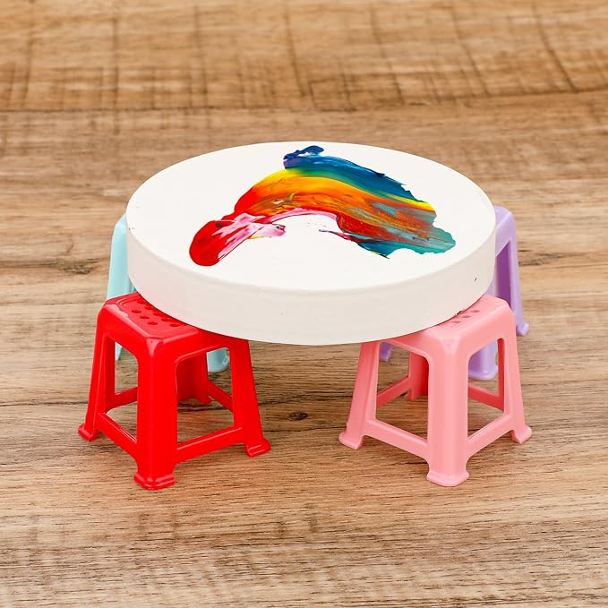 12 Pcs Canvas Stands for Mini Canvas Feet Risers - Fluid & Acrylic Pouring Paint Supplies - Solid Color Plastic Paint Pouring Tools