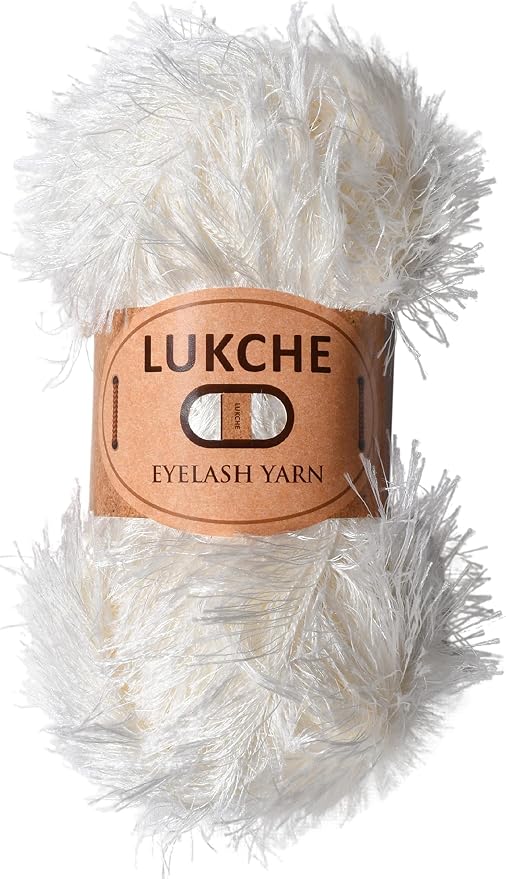 Eyelash Fun Fur Yarn Premium 100% Polyester 164 Yds (150 Mt), 3.53 Oz (100 Gr) Colorful Crochet Yarn Dıy Hand Knitting. (Cream, 1 Skein)