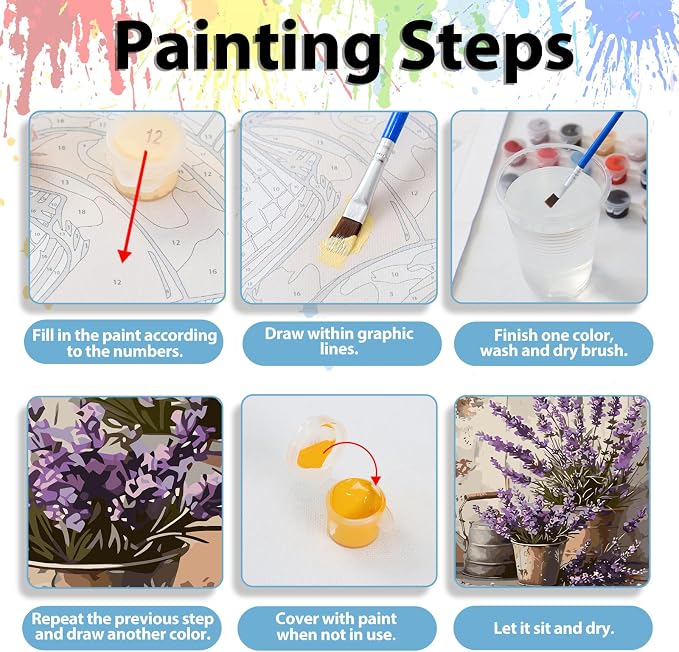 Paint by Numbers Kit for Adults Flower, Paint by Number for Adults 16x20 in | Paint by Numbers Kit for Adults, Acrylic Painting by Numbers, DIY Arts and Crafts for Gifts or Home Decor