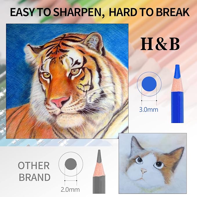 H & B 120 Colored Soft-core Coloring Pencils Set, Coloring Book and Portable Storage Bag for Painting, Art Supplies Gift for Artists Adult Children Beginners
