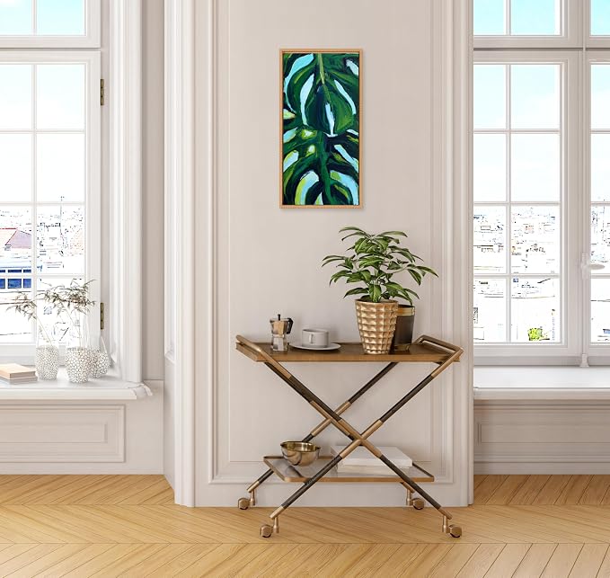 Kate and Laurel Sylvie Blank Framed Canvas Wall Art, 14x26.5 Natural Beaded, Vintage Modern Empty Canvas for Paint-Your-Own Art, Ready to Paint Premium Canvas Already Framed