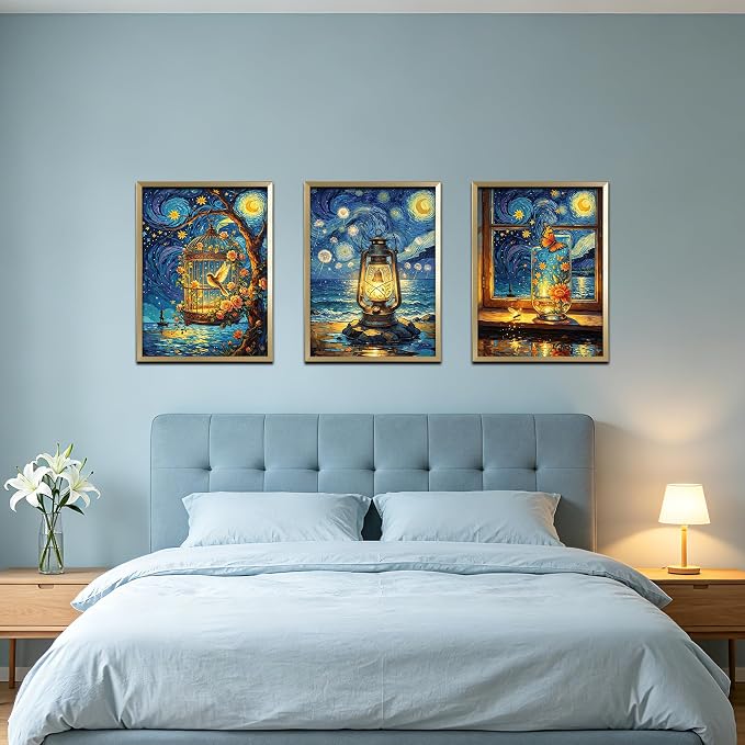 Leatrice 6 Pack Van Gogh Diamond Painting Kits for Adults 11.8x15.7 Inches
