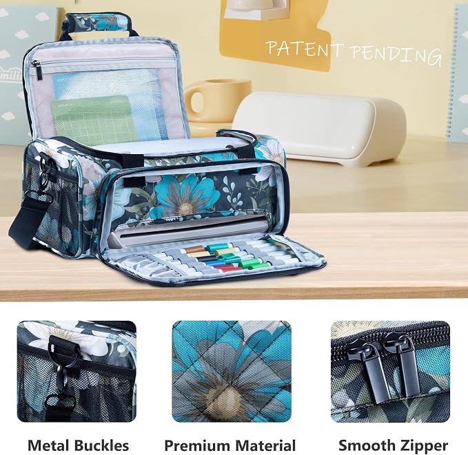 AMOIGEE Carrying Case for Cricutt Joy Xtra, Joy Extra Bag, Full Open Case with Pockets for Cricutt Joy Xtra Accessories and Tools, Dust Cover, Mat