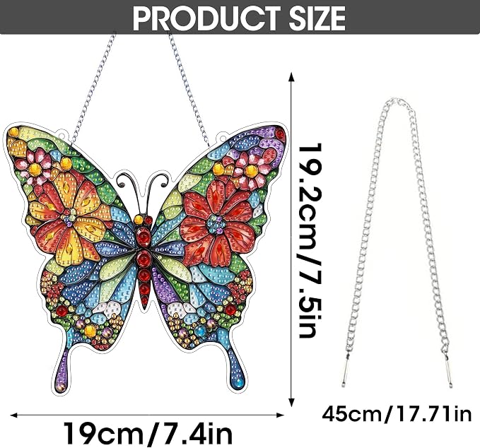 SKRYUIE Butterfly Hanging Pearl Diamond Art Kits for Adults Suncatcher A9