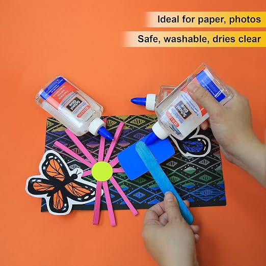 BAZIC Products Washable Clear School Glue, 5 Fl Oz, 2-Pack