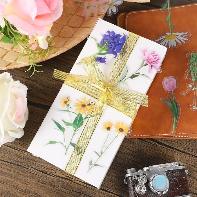 160 Natural Flower Stickers for Scrapbooking, Journals & Card Making | Self-Adhesive Floral Stickers, 80 Sheets, For Journals, Scrapbooks, Letters, Laptops And Diy Crafts